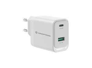 Conceptronic ALTHEA20W45 Ladegerät für mobile Geräte, universell, weiß, Wechselstrom, Schnellladung, intern
