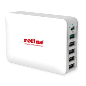 ROLINE 19.11.1055 Ladegerät für mobile Geräte, universell, weiß, Wechselstrom, Schnellladung, intern