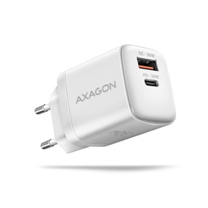 Axagon ACU-PQ30W Laddare QC3.0.4.0/AFC/FCP/PPS/Apple+ PD USB-C 30W - vit - USB Typ C Mobiltelefon, Smartphone, Smartwatch, Surfplatta, Universell Vit Växelström Snabbladdning Inbyggd