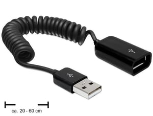 DeLOCK USB 2.0 0.6m kabel USB 0,6 m USB A 0,48 Gbit/s Czarny