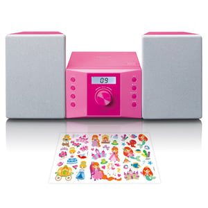 Lenco MC-013PK bärbart stereosystem, digitalt, 4 W, FM, rosa, MP3-spelare