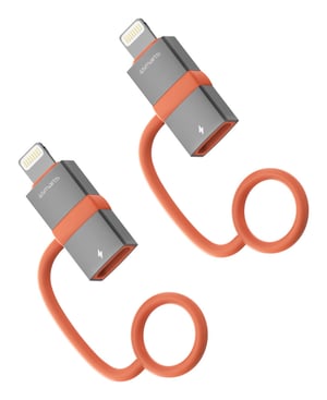4smarts 541522 Lightning-till USB Type-C-adapterkabel, grå, orange