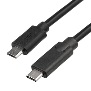 Akyga AK-USB-16 USB 2.0 Cable, 1 m, Micro-USB B to USB-C, Black