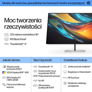 HP Monitor Pro seria 7 4K Thunderbolt 4 – 732pk, 31,5″