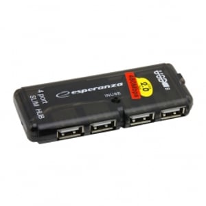 Esperanza EA112 hubbar och koncentratorer 480 Mbit/s Svart