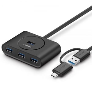 Ugreen 40850 USB 3.2 Gen 2 (3.1 Gen 2) Type-A-hubbar och koncentratorer, 5000 Mbit/s, svart