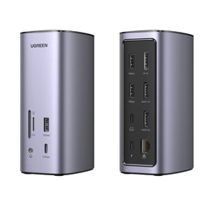 Ugreen USB-C Docking Station 12-in-1 Przewodowa Srebrny