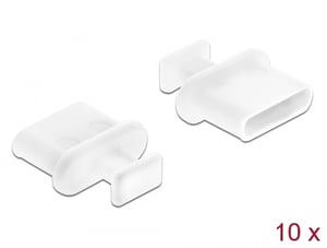 DeLOCK Dust Cover for Female USB Type-C Port with Holder, 10-Pack, White