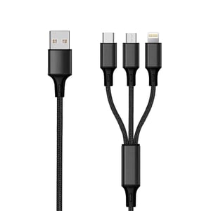 2GO 797153 kabel USB 1,5 m USB B USB C/Micro-USB B/Lightning Czarny