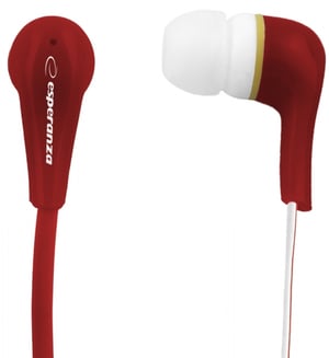 Esperanza EH146R hörlurar/headset, trådbundna, in-ear, musik, röda