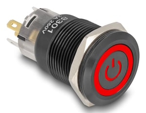 DeLOCK 22023 elektrischer Schalter Druckschalter Schwarz, Rot