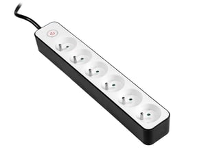 Zebra Tracer Black, White 6 x Power Outlet 1.5 m