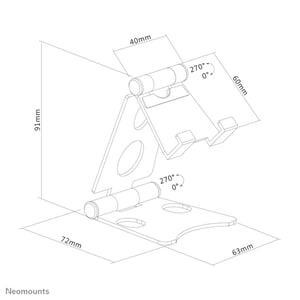 Neomounts DS10-150SL1 uchwyt Uchwyt pasywny Telefon komórkowy/Smartfon Srebrny