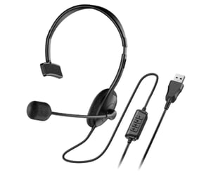 Genius HS-100U Hörlursset, trådbundet, huvudband, kontor/callcenter, USB typ A, svart