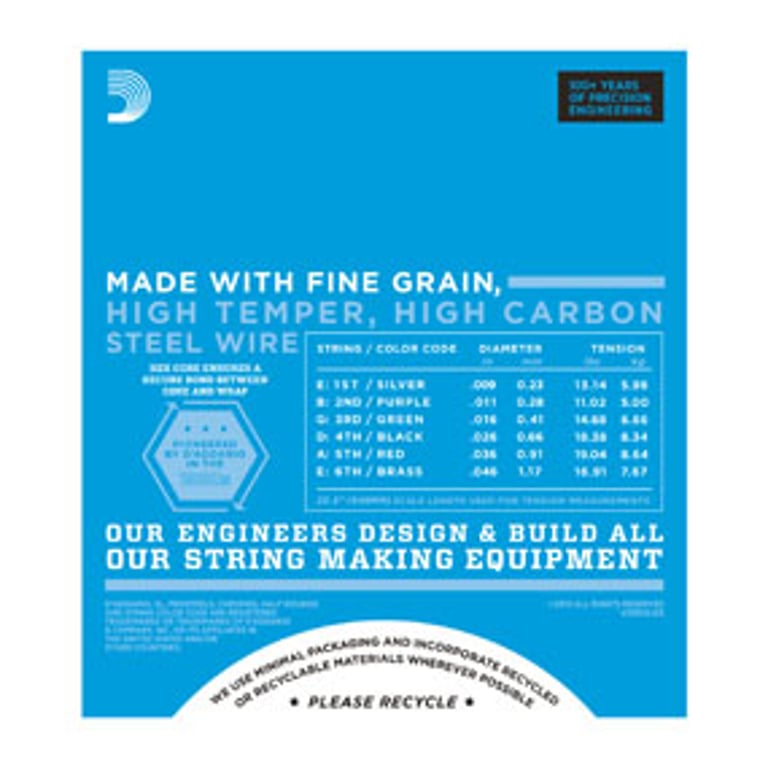 D'Addario EXL125 struna instrumentu muzycznego Prąd elektryczny 6 szt. Stal Gitara