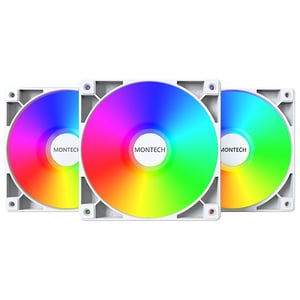 Montech GF120 PWM Obudowa komputera Moduł wentylatora 12 cm Biały 3 szt.