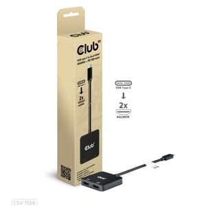 CLUB3D CSV-1558 rozgałęziacz telewizyjny USB Type-C 2x HDMI