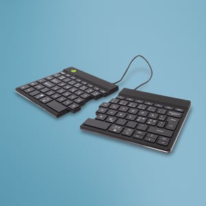 R-Go Tools Ergonomische R-Go Split Break-Tastatur, mit Software für Pausen, QWERTY (NORDIC), Bluetooth, schwarz