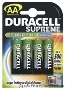 Duracell HR6 AA 4er-Pack Wiederaufladbare Nickel-Metallhydrid-Batterie (NiMH)