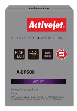 Activejet Kaseta barwiąca A-DP600 (zamiennik Citizen DP600; Supreme; fioletowy)
