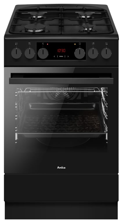 Amica 523GEH3.33HZpTsDpAF(BmV) PIZZA Kuchenka wolnostojąca Prąd elektryczny Gaz Czarny