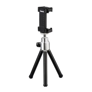 Hama „Pro“ Stativ für Smartphone/Tablet, 3 Beine, Schwarz, Silber