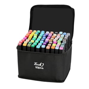 Extralink MARKERY 80SZT marker 80 szt. Brush/Bullet tip Migdał, Antracyt, Wodny, Różne kolory, Czarny, Niebiesko-fioletowy, Brązowy, Bordowy, Karmin, Chrome orange, Koniak (kolor), Koralowy, Karmazynowy, Cyjan, Ciemny Szary, Złoto, Zielony, Szary, Miodowy