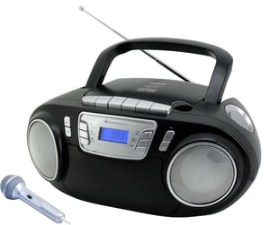 Soundmaster SCD5800SW – tragbares Stereosystem, analog, 3 W, FM, PLL, schwarz, MP3-Player