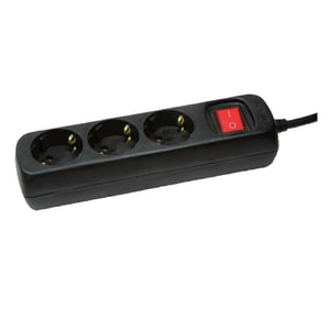 LogiLink LPS206B förgrening 1,4 m 3 x nätuttag Svart