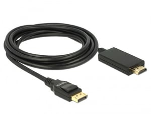 DeLOCK 85318 3 m DisplayPort to HDMI Cable Adapter, Black