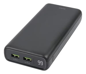 Deltaco PB-C1004 Lithium-ion (Li-Ion) Power Bank, 20,000 mAh, Black