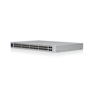 Ubiquiti UniFi USW-48-POE nätverksswitch, hanterad L2 Gigabit Ethernet (10/100/1000), stöd för PoE, 1U, rostfritt stål