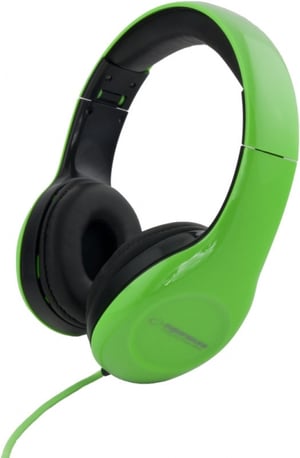 Esperanza EH138G hörlurar/headset, trådbundna, huvudbåge, musik, svart, grön