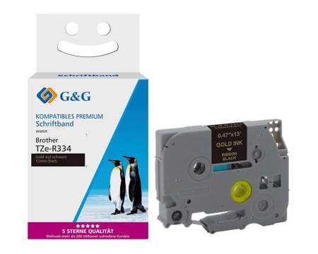 G&G 18774 taśmy do etykietowania Złoty na czarnym TZe