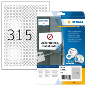 HERMA 4385 bedruckbare Etiketten, weiß, selbstklebende Etiketten zum Bedrucken