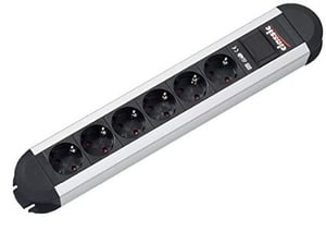 Bachmann PRIMO grenuttag 1,75 m 6 x nätuttag Svart, Silver