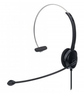 Manhattan 179867 hörlurar/headset, trådbundet, huvudband, kontor/callcenter, USB typ A, svart