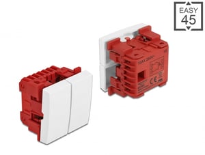 DeLOCK Easy 45 2-Wege-Unterputzschalter, 1-Kreis, 1-stufig, 45 x 45 mm, weiß