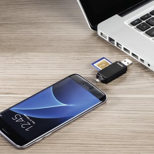 Hama Basic czytnik kart USB 2.0/Micro-USB Czarny