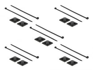 DeLOCK 18675 Befestigungsband, schwarzes Nylon, 10 Stück.