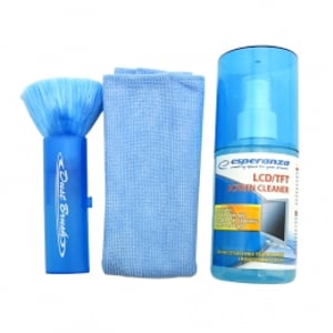 Esperanza ES112 rengöringsset för LCD-/TFT-/plasmaskärmar, 200 ml
