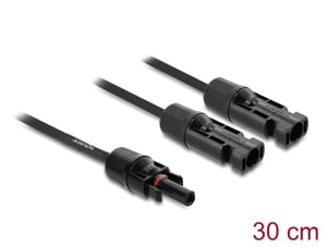 DeLOCK Rozgałęziacz kabla solarny DL4 2 x męski na 1 x żeński 30 cm, czarny