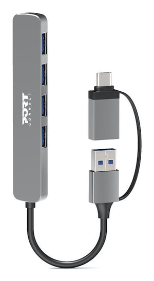 Port Designs 900161 USB 2.0 Type-A-hubbar och koncentratorer 5000 Mbit/s Silver