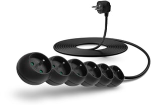 Connect IT CES-1320-BK 5 m Power Strip with 6 Outlets, Indoor, White