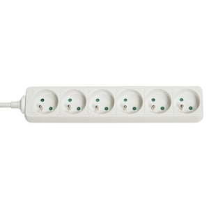 Lindy 73125 Steckdosenverteiler mit 6 Netzanschlüssen, für den Innenbereich, weiß