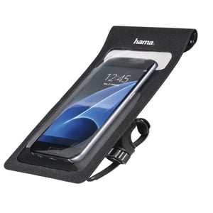 Hama Slim Handyhülle, verschließbares Etui, schwarz, transparent