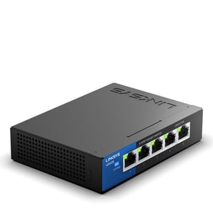 Linksys LGS105 Unmanaged L2 Gigabit-Ethernet (10/100/1000) Schwarz, Blau
