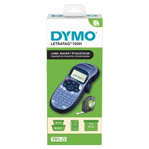 DYMO LetraTag Manuell etikettskrivare LT-100H | Etikettskrivare med ABC-tangentbord och en lättanvänd LCD-skärm med 13 tecken | För hemmet eller kontoret