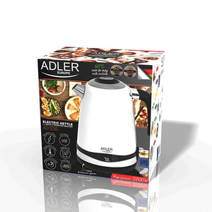 Adler AD 1295w czajnik elektryczny 1,7 l 2200 W Czarny, Biały