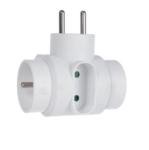 Maclean MCE213 Type E (FR) to Type F Power Plug Adapter, White